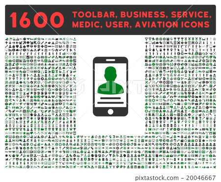 Mobile Account Icon With Large Pictogram Collection 20046667