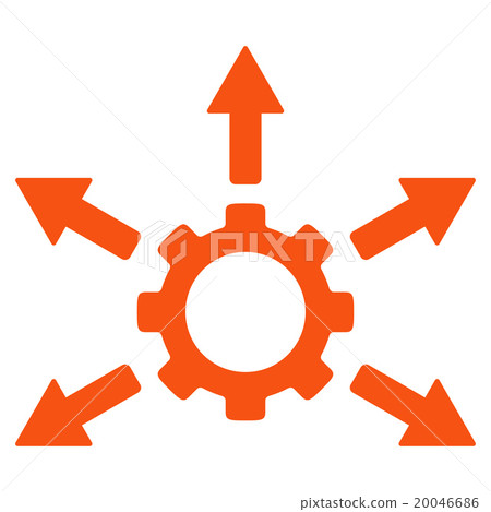 Gear Distribution Flat Icon Gear Distribution Flat Icon 20046686
