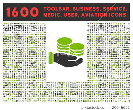 Salary Icon With Large Pictogram Collection Salary Icon With Large Pictogram Collection 20046691