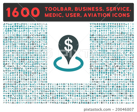 Geo Targeting Icon With Large Pictogram Collection Geo Targeting Icon With Large Pictogram Collection 20046807
