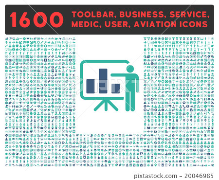 Presentation Icon With Large Pictogram Collection 20046985