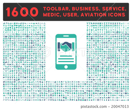 Mobile Agreement Icon With Large Pictogram Collection Mobile Agreement Icon With Large Pictogram Collection 20047013