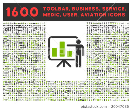 Presentation Icon With Large Pictogram Collection 20047086