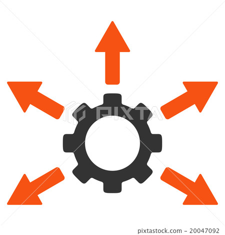 Gear Distribution Flat Icon 20047092