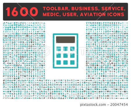 Calculator Icon With Large Pictogram Collection Calculator Icon With Large Pictogram Collection 20047454