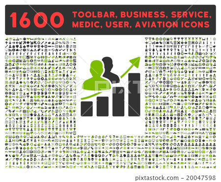 Audience Growth Icon With Large Pictogram Collection Audience Growth Icon With Large Pictogram Collection 20047598