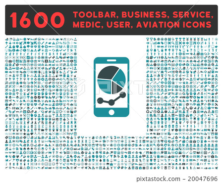 Mobile Graphs Icon With Large Pictogram Collection Mobile Graphs Icon With Large Pictogram Collection 20047696