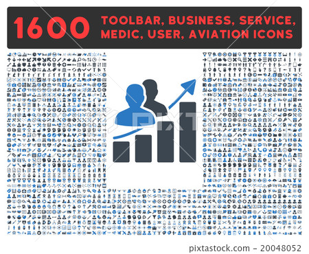 Audience Growth Icon With Large Pictogram Collection Audience Growth Icon With Large Pictogram Collection 20048052