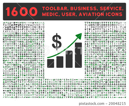 Sales Growth Icon With Large Pictogram Collection Sales Growth Icon With Large Pictogram Collection 20048215