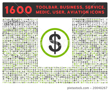 Money Icon With Large Pictogram Collection Money Icon With Large Pictogram Collection 20048267