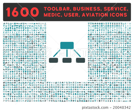 Hierarchy Icon With Large Pictogram Collection 20048342