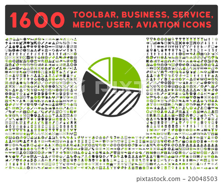 Pie Chart Icon With Large Pictogram Collection Pie Chart Icon With Large Pictogram Collection 20048503