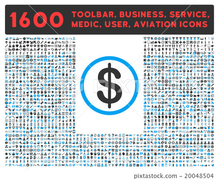 Money Icon With Large Pictogram Collection Money Icon With Large Pictogram Collection 20048504