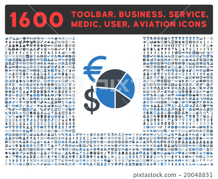 Currency Pie Chart Icon With Large Pictogram Collection Currency Pie Chart Icon With Large Pictogram Collection 20048831