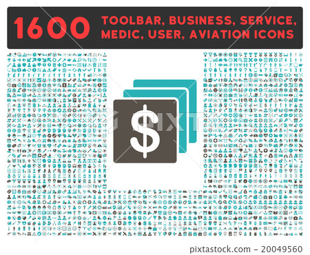 Finances Icon With Large Pictogram Collection Finances Icon With Large Pictogram Collection 20049560
