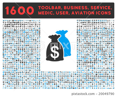 Funds Icon With Large Pictogram Collection 20049790