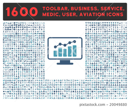Monitoring Icon With Large Pictogram Collection Monitoring Icon With Large Pictogram Collection 20049880