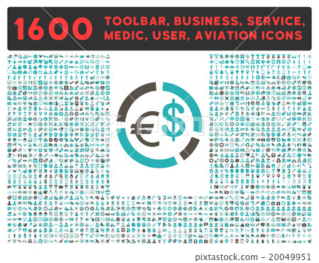 Currency Diagram Icon With Large Pictogram Collection Currency Diagram Icon With Large Pictogram Collection 20049951