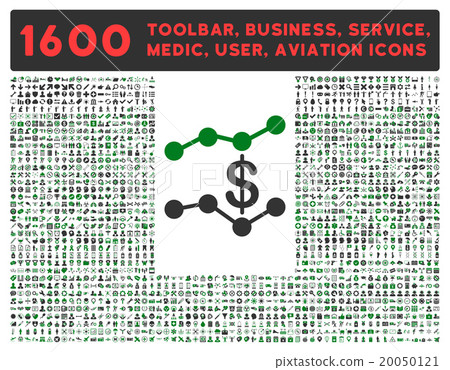 Sales Trends Icon With Large Pictogram Collection 20050121