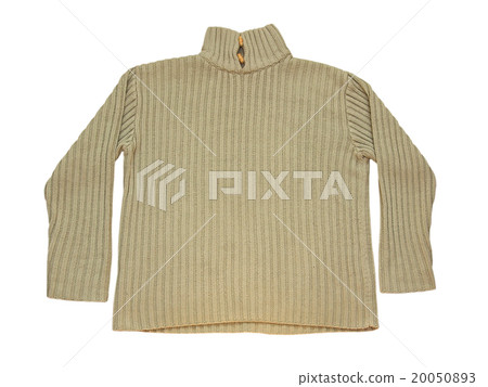 Winter beige wool pullower.Isolated. 20050893