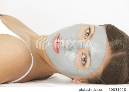 portrait of woman with facial mask portrait of woman with facial mask 20051028