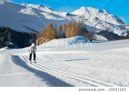 Woman practicing cross-country skiing 20051165