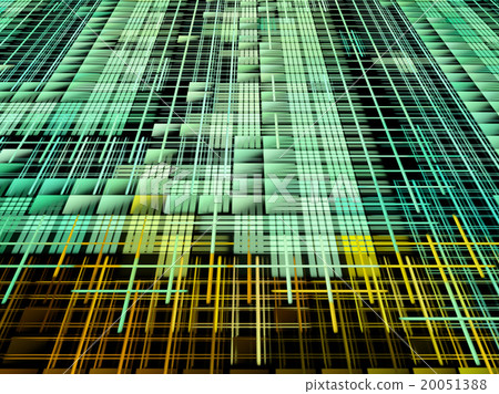 Green and yellow matrix abstract background-插圖素材 [20051388] - PIXTA圖庫