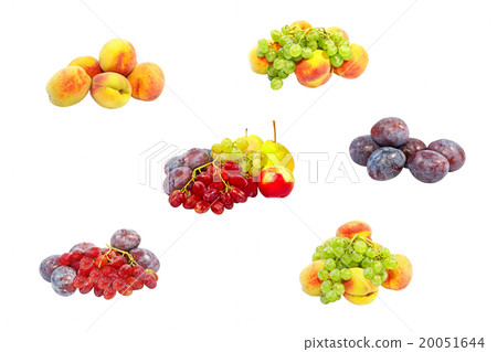 Set of ripe fruits isolated on white. 20051644