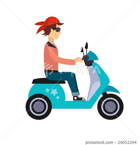 Hipster Young Man Characters Riding Fast Retro Hipster Young Man Characters Riding Fast Retro 20052204