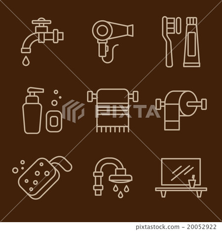 Set of Icons Bathroom Vector Set of Icons Bathroom Vector 20052922