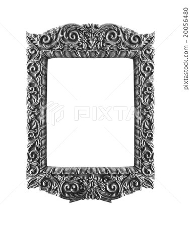 Wooden Silver frame vintage isolated background. Wooden Silver frame vintage isolated background. 20056480