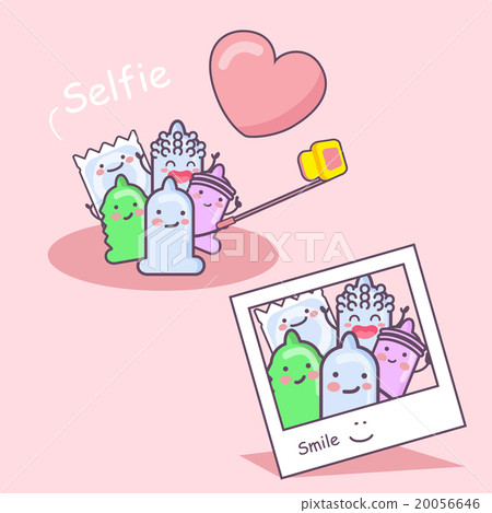 cartoon condom friends selfie cartoon condom friends selfie 20056646