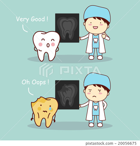 tooth and dentist with X ray 20056675