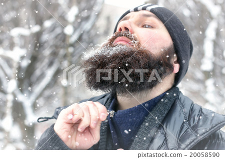 bearded man ice snow winter 20058590