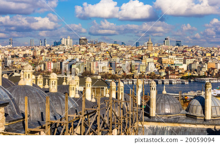 View of Istanbul city center from Sueymaniye View of Istanbul city center from Sueymaniye 20059094