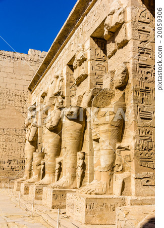 Ancient egyptian statues in Temple of Ramses III 20059306