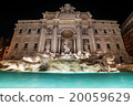 Rome, Italy: The Trevi Fountain at night 20059629