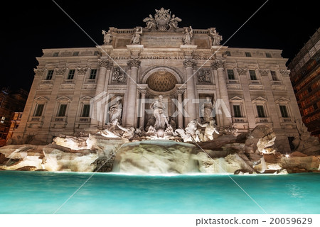 Rome, Italy: The Trevi Fountain at night 20059629