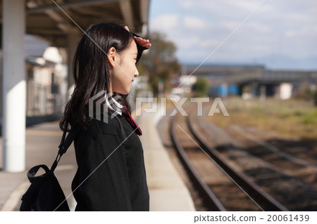 Pretty girls who go to school by train 20061439