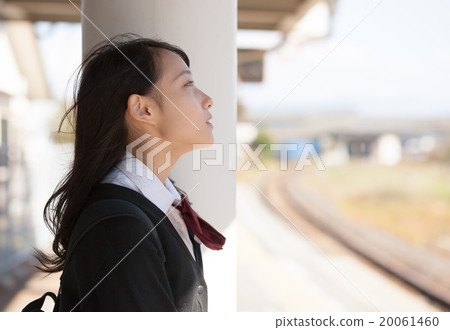 Pretty girls who go to school by train 20061460