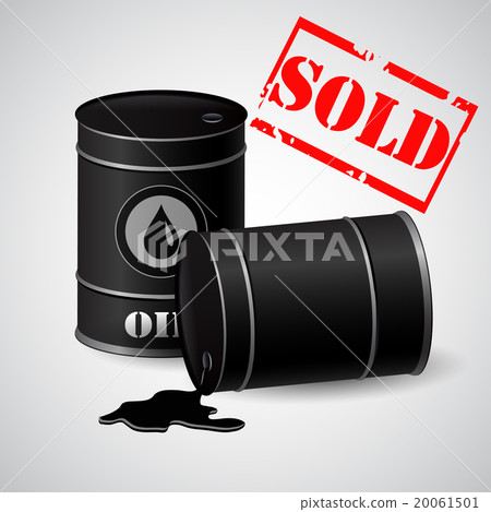 Oil barrels with asold banner Oil barrels with asold banner 20061501