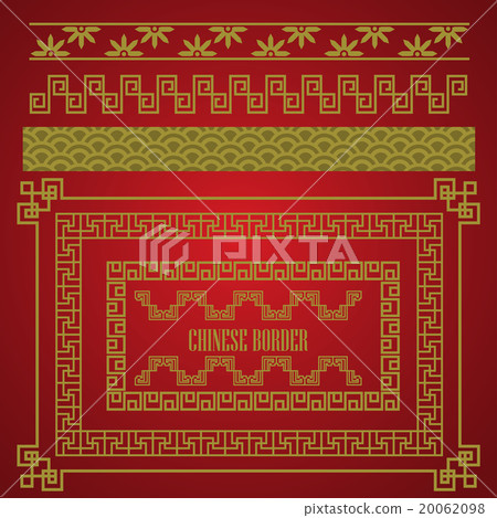 chinese border set, vector chinese border set, vector 20062098