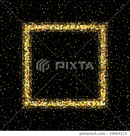 Golden frame on black background 20064213