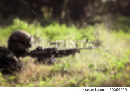 Blurry background soldier maneuver with gun Blurry background soldier maneuver with gun 20064329