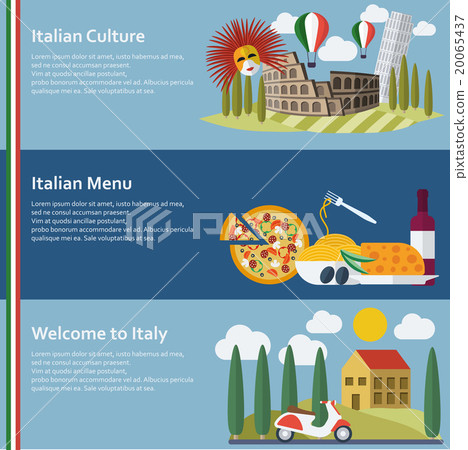 Set of  flat Italy web banners. Vector 20065437