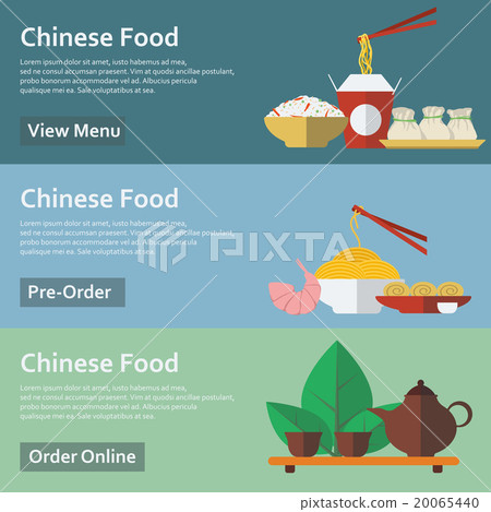 Chinese food. Web banners in flat style. Vector Chinese food. Web banners in flat style. Vector 20065440