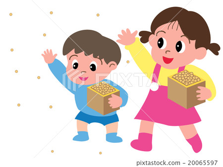 Children who sow beans at Setsubun Children who sow beans at Setsubun 20065597