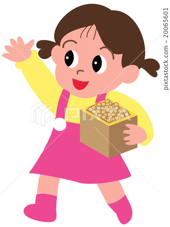 A girl sowing beans at Setsubun A girl sowing beans at Setsubun 20065601