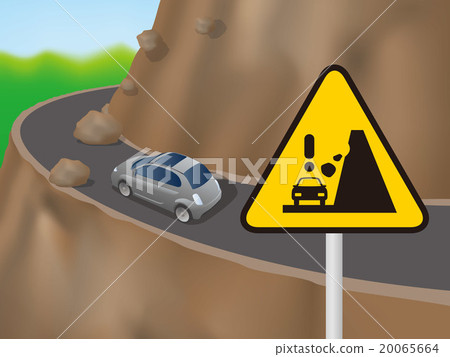 Car running on the road on the cliff 20065664
