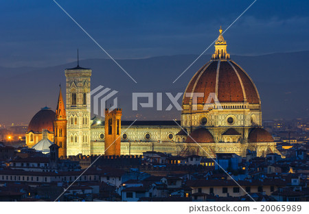 Night Florence top view (Italy). 20065989